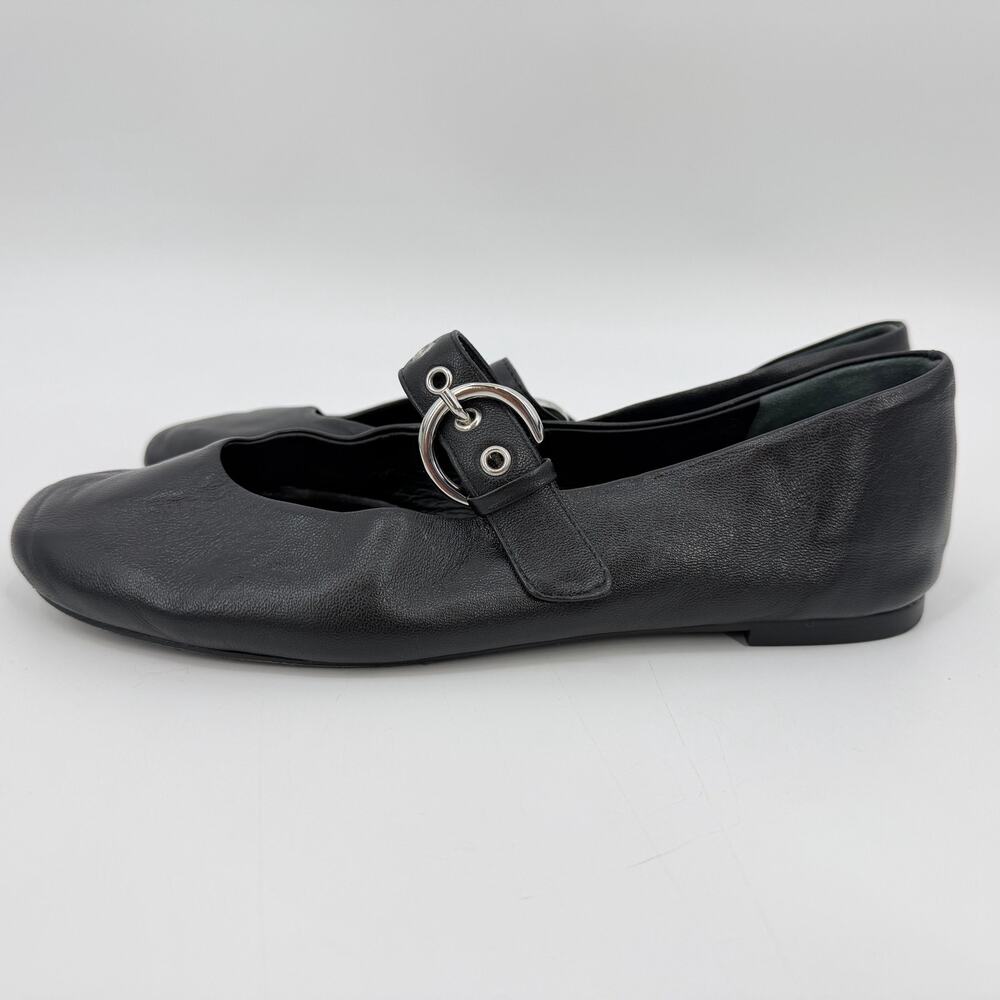 Reformation | Bethany Flats in Black Leather Mary Janes 8 - Picture 8 of 12